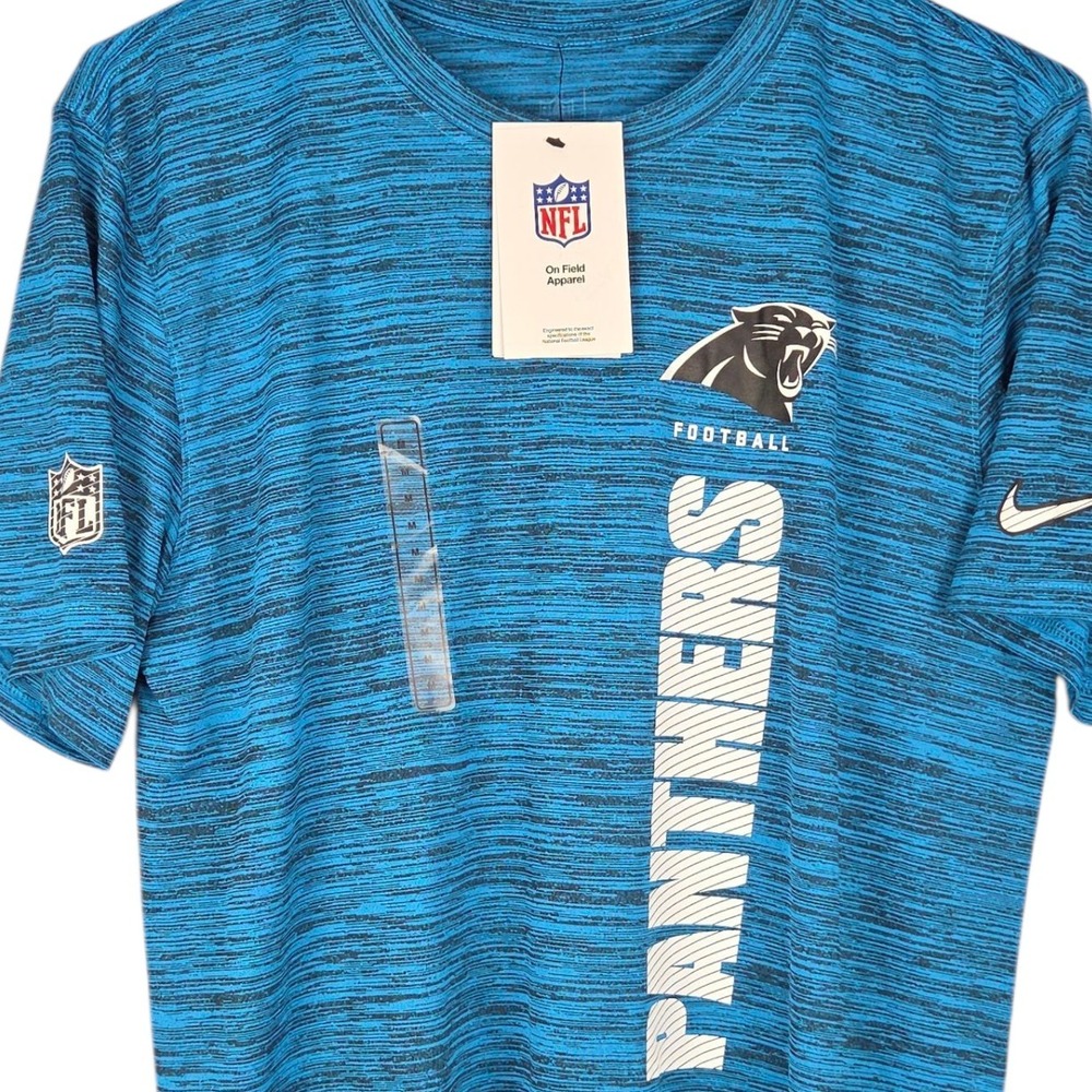 Carolina‎ Panthers Nike Dri-Fit T-Shirt Men's Medium Blue Black NFL Football New